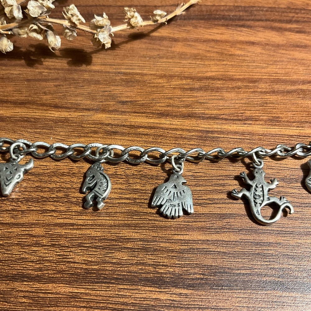 Sterling Silver Southwestern Charm Bracelet - Picture 3 of 9